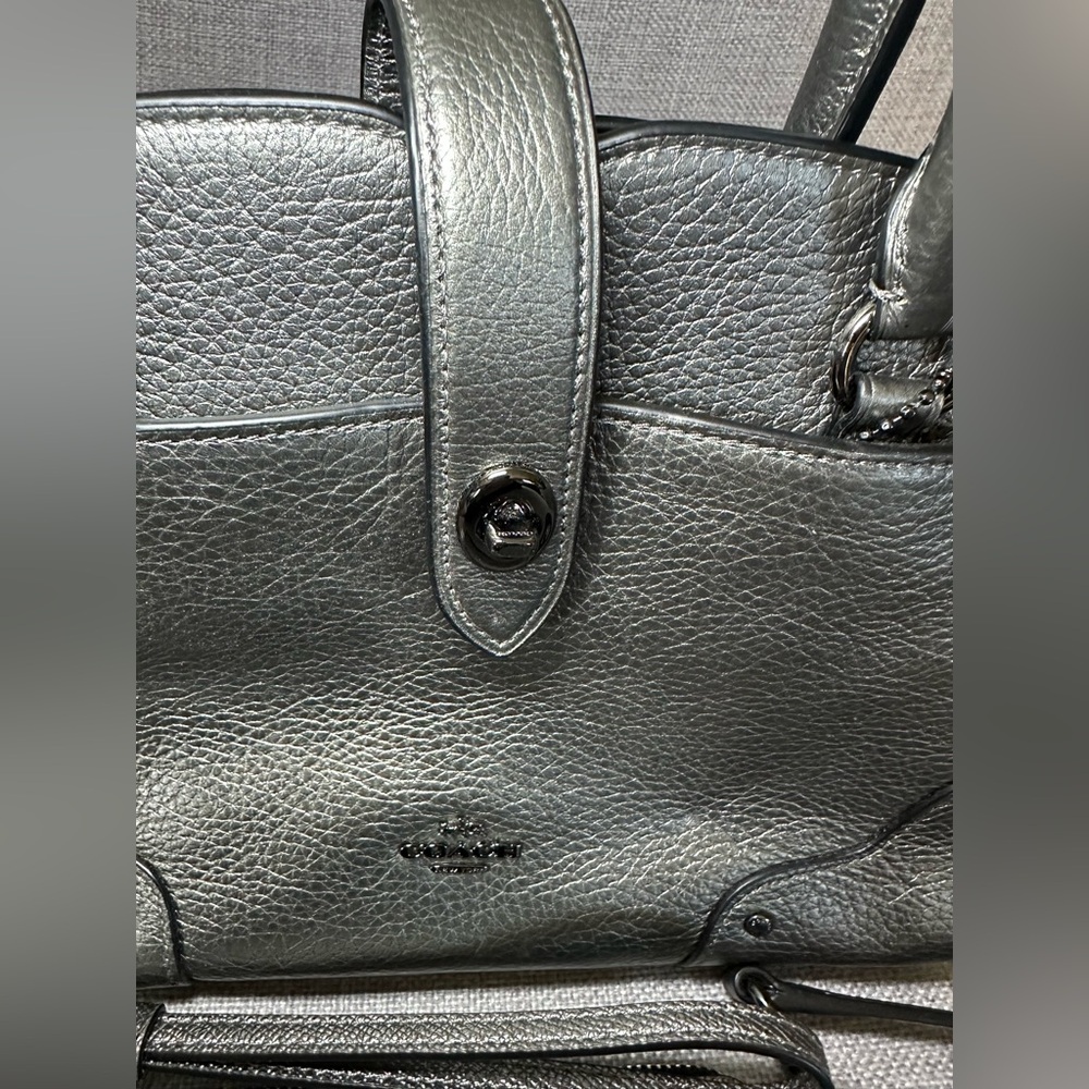 Coach Grey Leather Satchel with Matching Wristlet - Picture 4 of 13